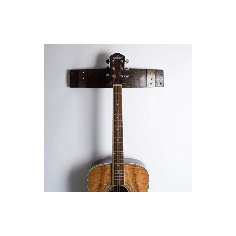 Wine Barrel Guitar Rack, Dark Walnut Finish