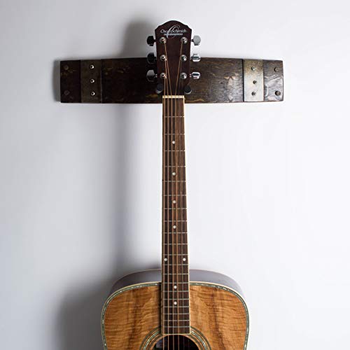 Wine Barrel Guitar Rack, Dark Walnut Finish