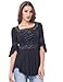 Belle Poque Plus Size Women Gothic Top Stretchy Square Neck Cotton Top ,Black,X-Large