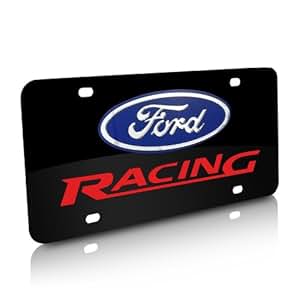 Amazon.com: Ford Racing Inlay on Black Acrylic License Plate: Automotive
