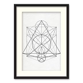 Black Paper Framed Canvas Wall Art for Living Room, Bedroom Abstract Geometric Canvas Prints for Home Decoration Ready to Hanging - 23x31 inches