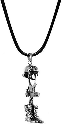 Anavia Military Infantry Cremation Memorial Jewelry Urn Ashes Holder Stainless Steel Pendant Necklace (Army Veteran Helmet)