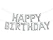 Fecedy Silver Happy Birthday Hang Alphabet Balloons Banner