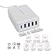 53W 5-Port USB/USB-C Wall Charger [Qualcomm Certified] QC 3.0, Type-C for Samsung, LG ,Nexus 5X 6P, iPhone, iPad and Android Devices (White)