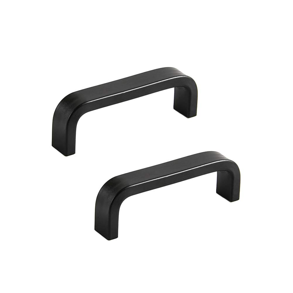 ANSIEDIO 2pcs Black Aluminum Alloy Cabinet Cupboard Closet Wardrobe Door Drawer Knobs Pull Handles (64mm)