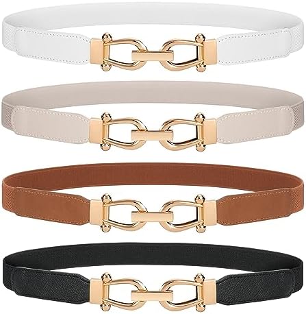 JASGOOD 2 Pack Women Stretchy Waist Belt Retro Elastic 