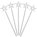XiangGuanQianYing 5Pcs Star Wands Sparkle Star Wand Elf Baton Angel Wand Girls Fairy Star Magic shining Wand Dress up Girls Princess Star Wands for Birthday Party Silver Stars Sticks(Silver 13Inch)