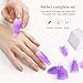 Teenitor Nail Polish Remover Clips Pack of 20, Reusable Toe nail and Finger Nail Art Soak off Cap Clips, UV Gel Polish Remover Wrap Nail Tool with 170 Pack Nail Wipe Cotton Pads - Purple
