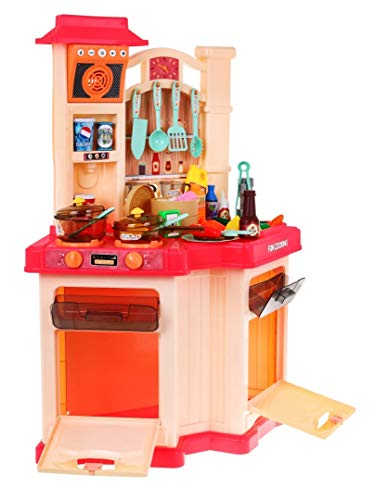 Ramiz Kinder Rollenspiel - Spielküche Kinderküche Spielset mit Spielzeug Lebensmittel, Zubehör, Wasserhahn mit Wasser… – Bild 3