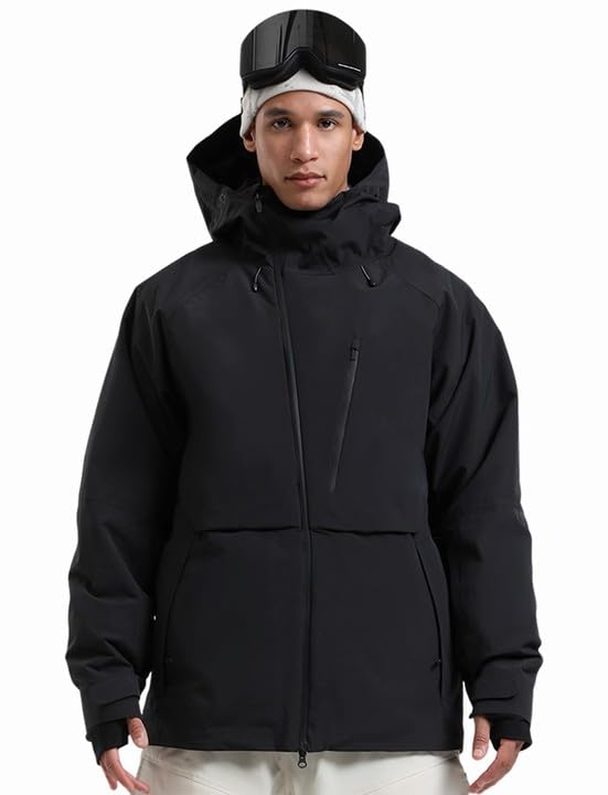 Photo 1 of GSOU SNOW Men's Winter Skiing Jacket Women Waterproof Warm Snow Coat Mountain Hooded Windproof Snowboard Jacket Black M