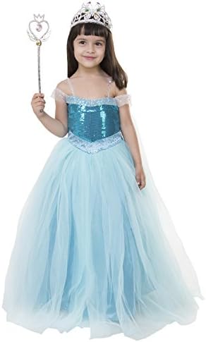 Samsara Souture Baby Girl's Birthday A-Line Gown Dresses Kids Girls Full-Length Frozen Princess Look Floral Gown Dress
