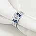 Wuziwen Engagement Wedding Rings Set for Women Created Blue Sapphire Cz Sterling Silver Size 5-10