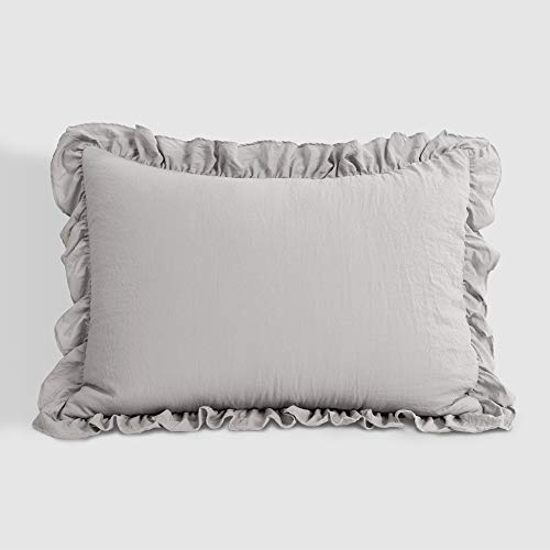 Lush Decor Light Gray Reyna Comforter Ruffled 2 Piece Set with Pillow