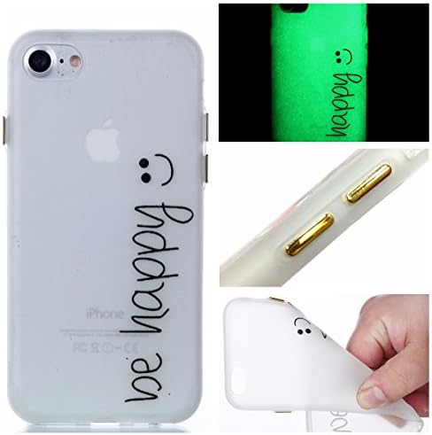 iPhone 7 Case, Bernect Colorful Luminous Clear Case Glow In The Dark Noctilucent Soft TPU Slim-Fit Cover for Apple iPhone 7 (4.7 inch)-Be Happy