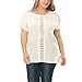 uxcell Women Plus Size Crochet Lace Panel Chiffon Tunic Top