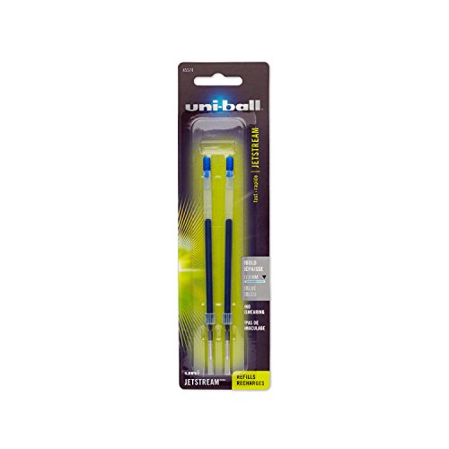 uni-ball Jetstream Ballpoint Pen Refills, Bold Point (1.0mm), Blue, 2 Count