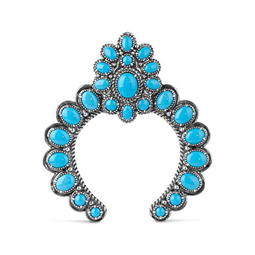 American West Sterling Silver Sleeping Beauty Turquoise Naja Pendant Enhancer