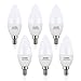 Aooshine E12 LED Bulb 60 Watts, 6 Watt LED Candelabra Bulb, Warm White 2700K Decorative LED Candle Bulbs for Chandelier Non-Dimmable(Pack of 6)