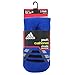 adidas Boys Cushion Crew Socks (Pack of 3), Bold Blue/Black - White/Bold Blue - Heathered Light Onix/Bold Blue, Large