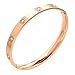 JOVO LOVE Jewelry 18 k Rose Gold Love Bangle Bracelets For Women Set In Stone Stainless Steel Crystal Love Bracelet Band Jewelry Gift Promotion Size 7''