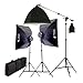 CowboyStudio 2275 Watt Digital Video Continuous Softbox Lighting Kit with Boom and Carrying Case, 2000w Boom Kit
