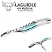 Laguiole en Aubrac corkscrew sommelier waiters knife 3 functions SOM99PWI larimar handle, stainless steel shiny