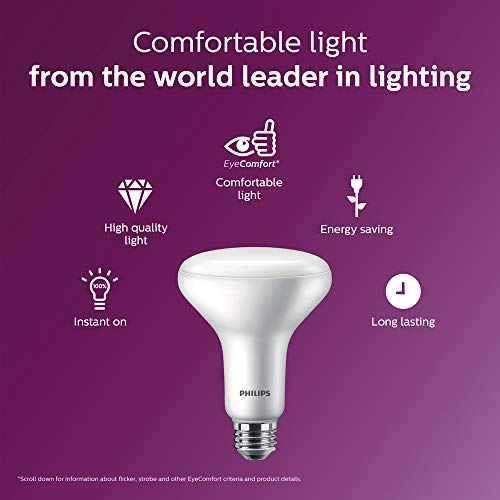 PHILIPS LED FlickerFree BR30, NonDimmable, 650 Lumen, Soft White
