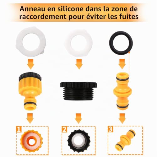 Quick Connector Hose 19 mm Hose Connector 16 Pieces | Garden Hose Fittings Parts and Fittings 1/2 in 3/4 in Watering Hose Nozzle for Garden Watering Car Wash