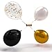 110 Party Balloons + 100 Yards Gold Curling Ribbon Roll Set By Nambri: 34 Gold Balloons | 33 White Balloons | 33 Black Balloons | 10 Gold Confetti Balloons - 12-Inch Opaque Latex Balloons For Parties