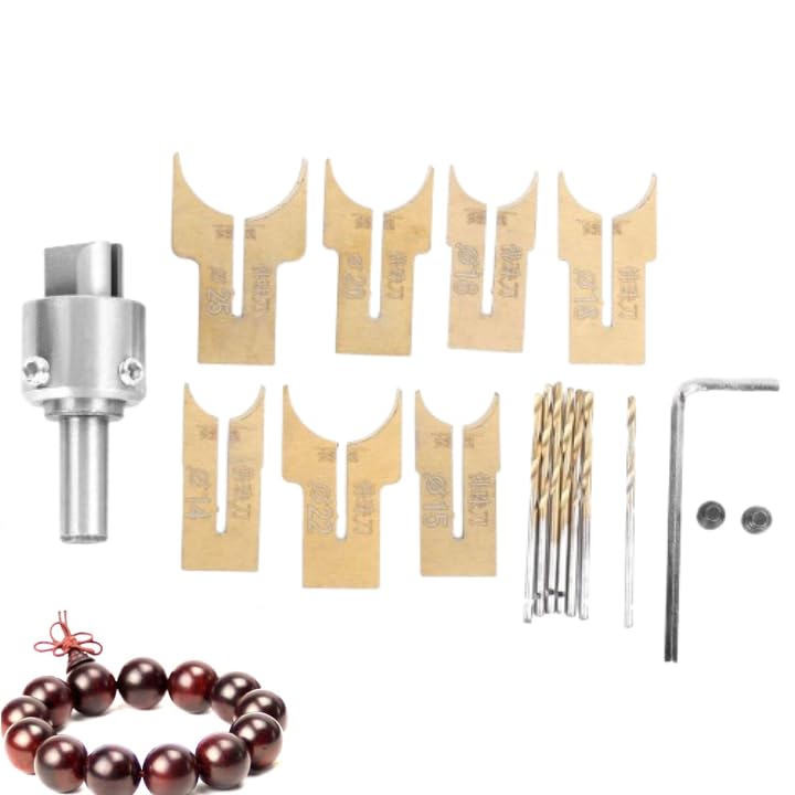 Fictory 18Pcs/Set Wood Bead Maker Drill Bit Milling Cutter Kit, Woodworking Tool for Ebony Rosewood