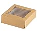 Juvale Kraft Bakery Box with Window, Popup Baked Goods Packaging (8 x 2.5 In, 20 Pack)