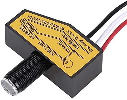 Garosa Light Control Switch NK-BB/F50 8-50VDC Dusk to Dawn Photocell Lamp Switch Auto ON OFF Light Sensor Control Switch