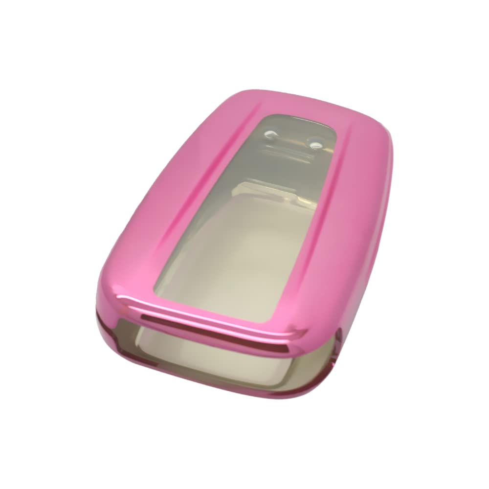 BROVACS Soft TPU Case Shell Cover Protector Holder Compatible with TOYOTA Camry Corolla Avalon C-HR Prius RAV4 Smart Remote Key Fob 2 3 4 Button SV9410 Pink