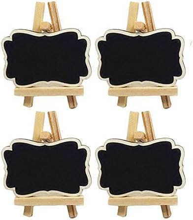 10PCS Mini Wooden Black Chalkboard Place Cards with Easel for Wedding Party Message Board Signs Decorating Signs and Daily Home Decoration (Large)