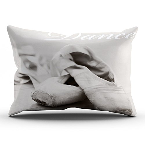 KEIBIKE Personalized Sepia Ballet Slipper Pointe Shoes Dance King Rectangle Decorative Pillowcases Soft Zippered Throw Pillow Covers Cases 20x36 Inches One Sided