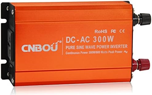 CNBOU America B12P300W-2 220 VAC Output Pure Sinewave Inverter, 300W, 12V Input