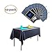Premium Plastic Disposable Tablecloths - Roll of 12 Black Covers - Durable 54