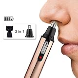 2 in 1 Nose Hair Trimmer, Nose Trimmer, Nose Hair Trimmer for men, Ear Nose Trimmer Rechargeable Nose Hair Remover with Miniature Shaving Head, also works as a Ear Hair Trimmer