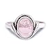 Women's 925 Sterling Silver Rose Quartz Oval Gemstone Vintage Ring, Size 8
