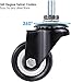 MVPOWER 2 Inch Stem Casters, 4 Pack Threaded Stem Casters PU Rubber Wheels with Brake Lock Heavy Duty Caster Wheels Loading 264.56 Lbs for Shopping Carts, Hand Trolley, Tools, Workbench, Furniture