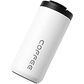 Coffee Travel Mug, Stainless Steel Tumbler, 400ml Capacity,(White)