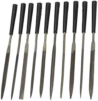 Inditrust 10Pcs Needle File Set Size 4x160cm Files for Metal Glass Stone Jewelry Wood Carving Craft Tool