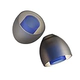 SpinFit CP155 - Patented Silicone Eartips for Replacement (2 Pairs) (5.5 mm Nozzle Dia.) (Large, Black & Blue)