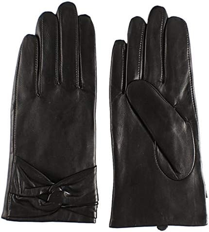 NAPPAGLO レディース 女性用 レザー 羊革 冬 保温 スマホ対応 手作り 通勤 パーティー グローブ 手袋 カシミア ライニング