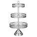 Amalfi Decor 3 Tier Dessert Cupcake Stand, Large Pastry Candy Cookie Tower Holder Plate for Wedding Event Birthday Party, Round Metal Pedestal Tray, Silver