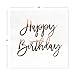 Andaz Press Rose Gold Foil Lunch Napkins, Happy Birthday, 6.5-inch, 50-Pack, Modern Party Tableware Décor For Happy Birthday Party, Disposable Party Napkins In Bulk
