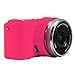 First2savv XJPT-A5000GJ-02 pink Rubber Camera Case Bag for SONY A5000 A5100 + mini tripod
