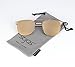 SojoS Vision Fashion Metal Frame Flat Lens Sunglasses UV400 Sun Glasses SJ1043 With Gold Frame/Pink Lens