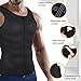 Underwear Men Shirt Tight Tank with Top Upper Back Support Brace Tummy Trimmer Body Shaper Slim Vest (Black with Hook, M)