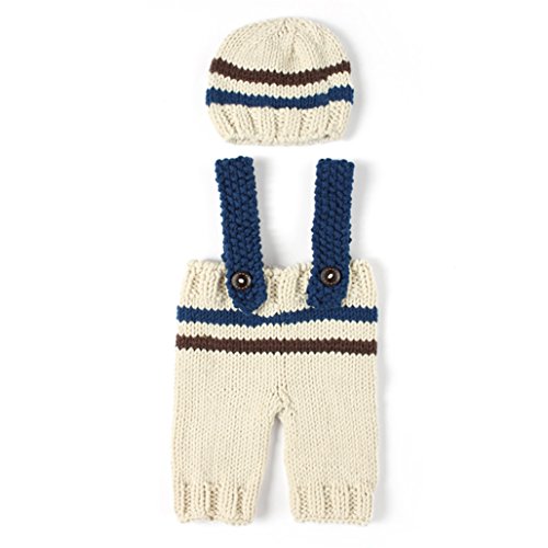 Hcside Newborn Baby Girls Boys Beige Crochet Knit Costume Photo Photography Prop